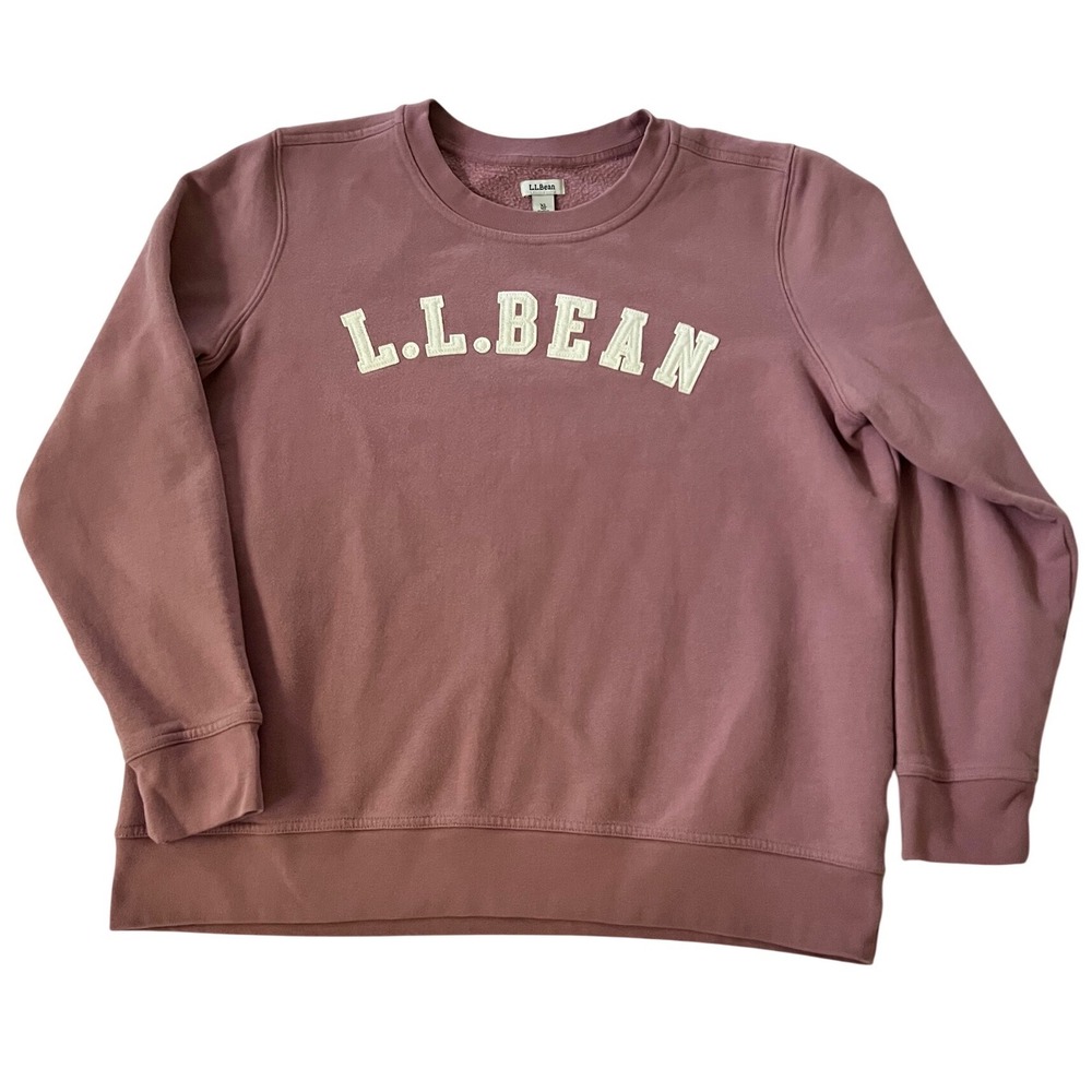 L.L. Bean Sweatshirt Mauve Pink Logo Crewneck XL